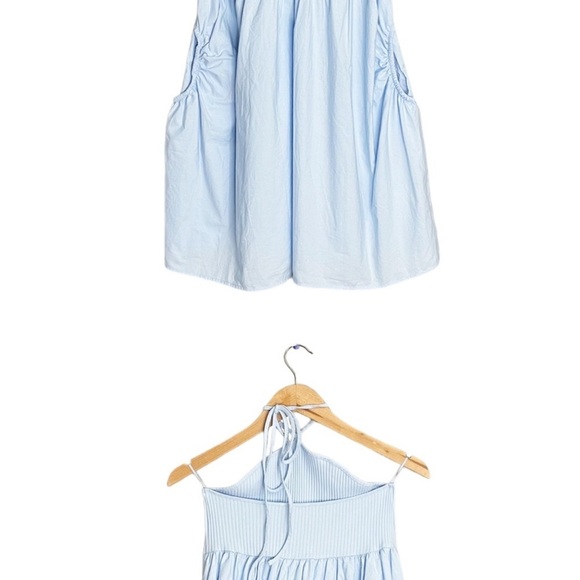 Zara Elegant Blue Halter Dress - Picture 3 of 4